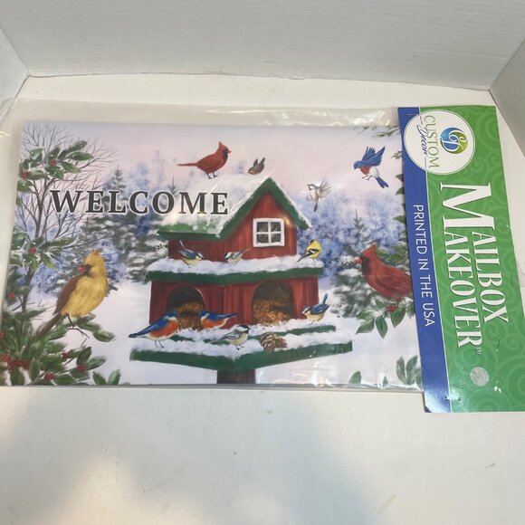 Welcome Birdhouse Design Mailbox Cover Outdoor Vinyl Magnetic Strips Custom Deco - Picture 2 of 9